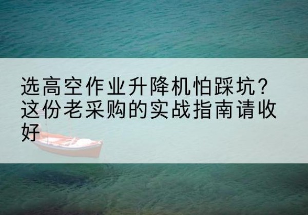 亳州高空作业升降机厂家推荐-选高空作业升降机怕踩坑？这份老采购的实战指南请收好
